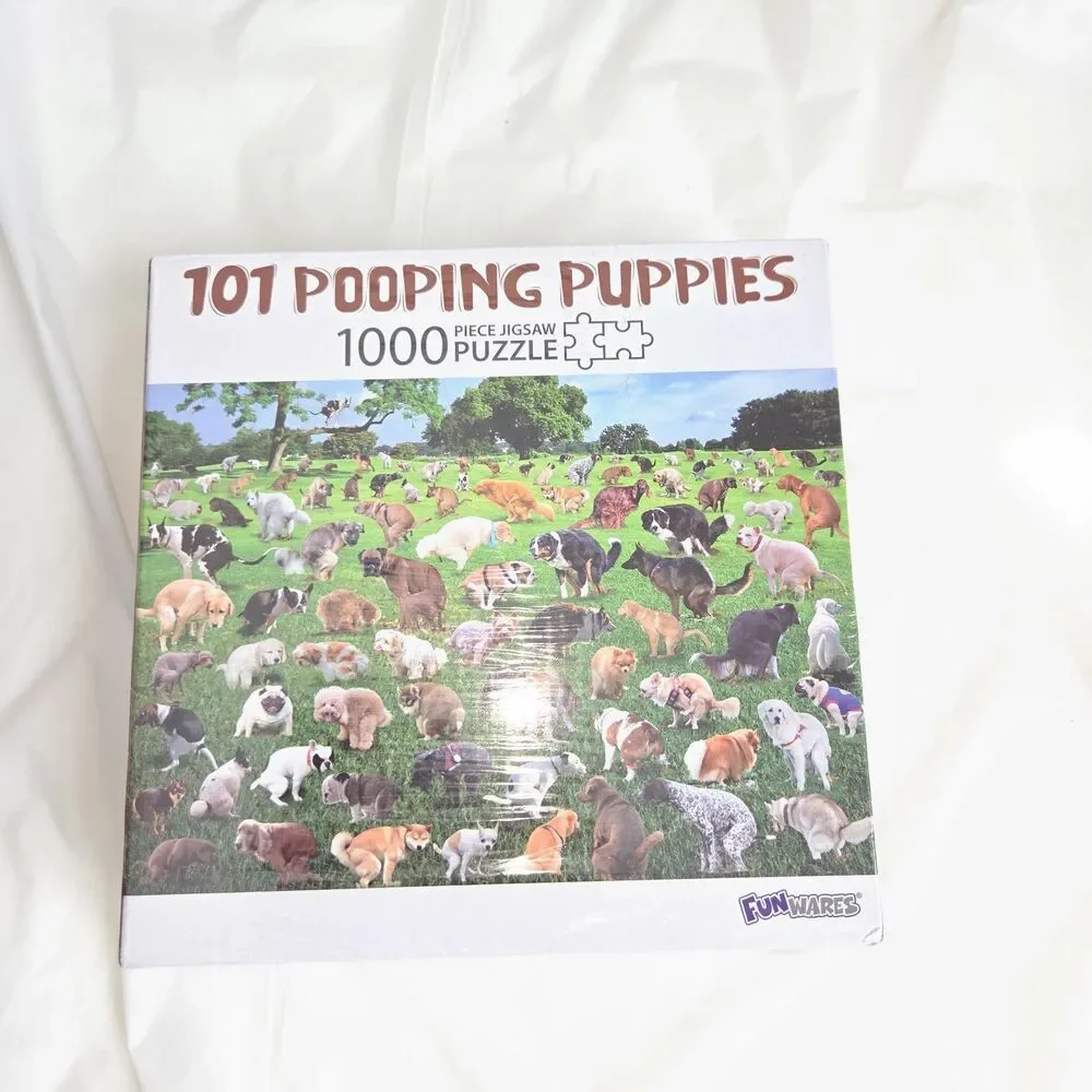 101 Pooping Puppies 1000 Piece Puzzle Funny Dog Gag Gift Complete